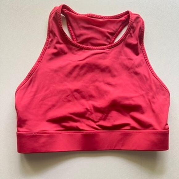 Fabletics Pink Racerback Trinity High Impact Sports Bra Mesh Pocket Medium - Picture 3 of 9